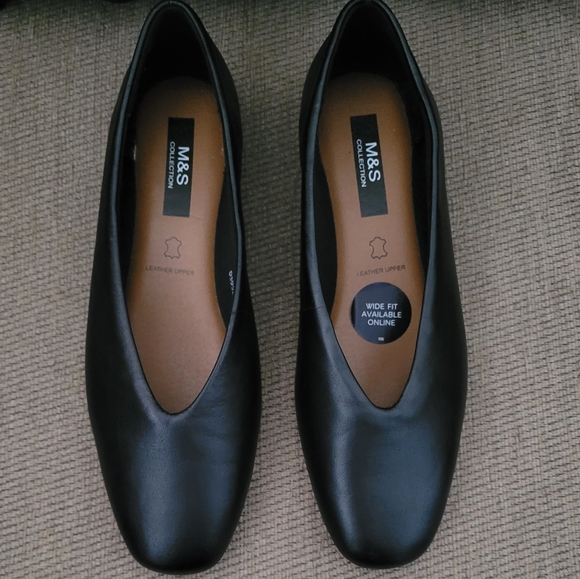M & S COLLECTION GENUINE LEATHER BALLERINA FLATS - Picture 3 of 13